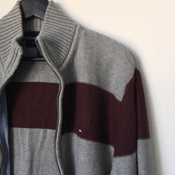 SOLD Tommy Hilfiger Striped Zip Up Sweater - Picture 3 of 8